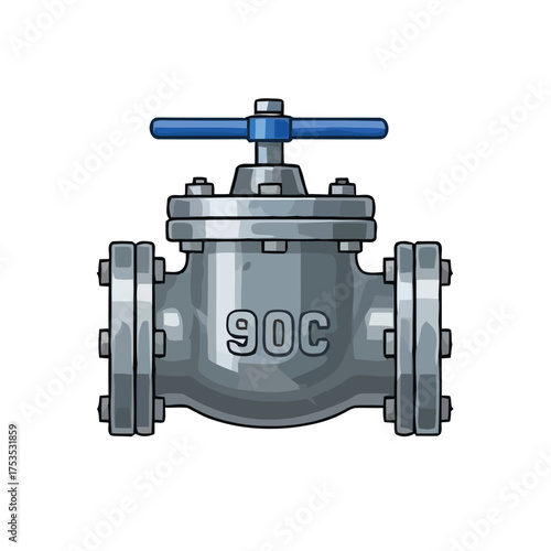 Industrial pipeline valve with a handwheel and flange connections, designed for fluid control in manufacturing and processing applications