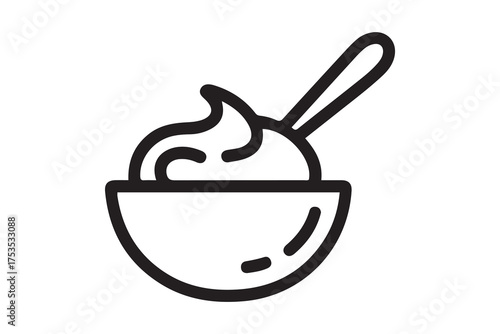 aioli icon. Thin linear style design. one line Icon drawing with white background