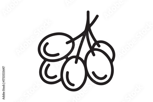 capers icon. Thin linear style design. one line Icon drawing with white background