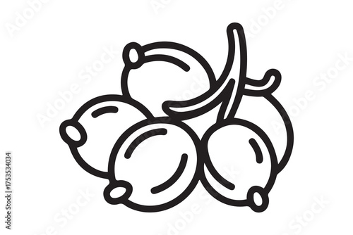 capers icon. Thin linear style design. one line Icon drawing with white background