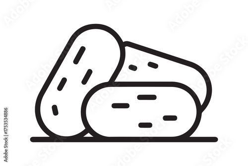 croquettes icon. Thin linear style design. one line Icon drawing with white background