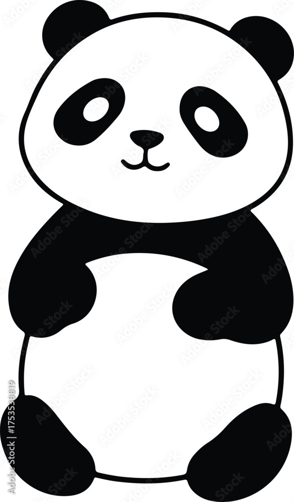Fototapeta premium Smiling Panda: A captivating panda illustration, exuding a warm and welcoming smile that embodies joy and approachability.
