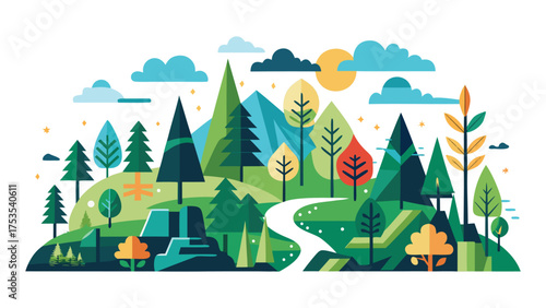 nature conservation poster with forest imagery.