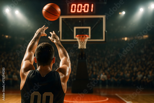 Last-Second Basketball Shot – Clutch Moment at 00:01 Countdown