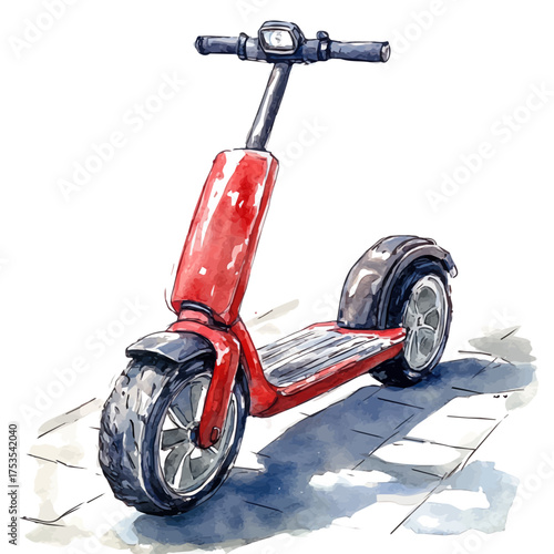 Segway, watercolor clipart vector, isolated on a white background.