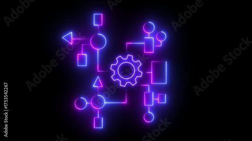 Wallpaper Mural Business process and automation with flowchart. Business and technology concept. Businessman push on power button to shows arranging processing management on virtual screen. Torontodigital.ca