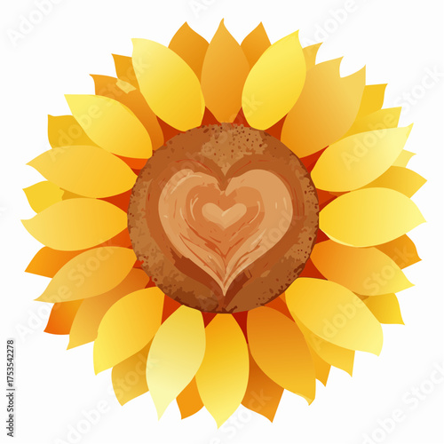 Sonnenblumenherz in Großaufnahme