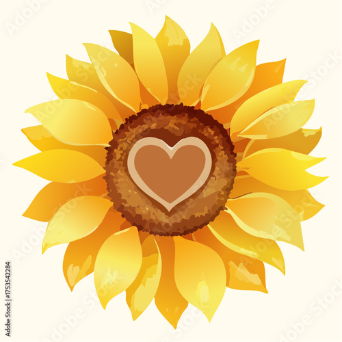 Sonnenblumenherz in Großaufnahme