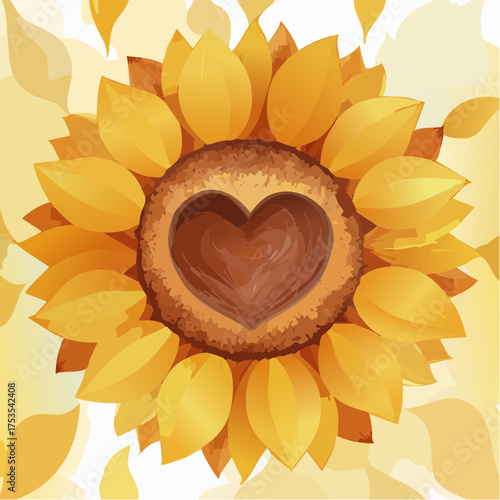 Sonnenblumenherz in Großaufnahme