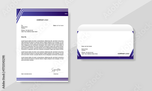 Unique style clean and minimalist letterhead and envelope design 