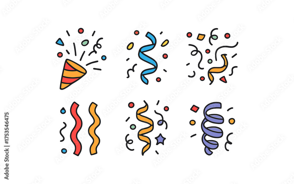 Fototapeta premium Festive celebration with colorful party elements on dark background