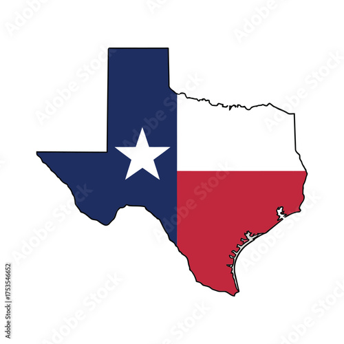 Texas flag map