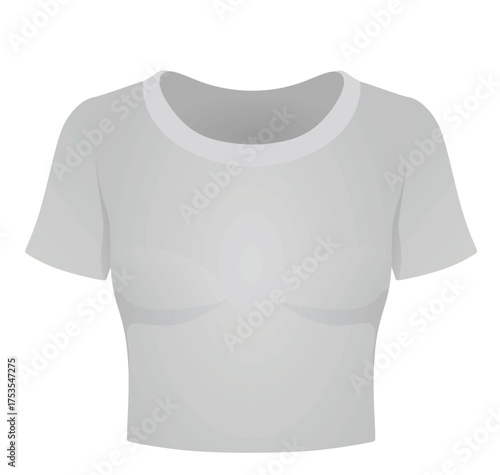Grey women crop top. vector illustration	
