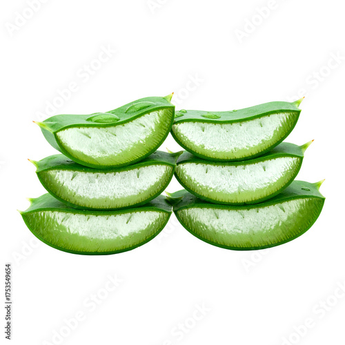 Wallpaper Mural Sliced, fresh, green aloe vera leaves stacked for a health and wellness concept Torontodigital.ca