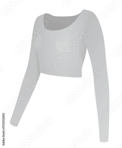 Grey o neck crop t shirt. vector	

