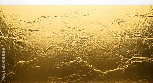 Crinkled gold foil texture background