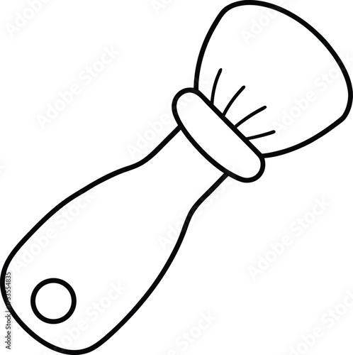 Facial Cleansing Brush Line Art Transparent Background