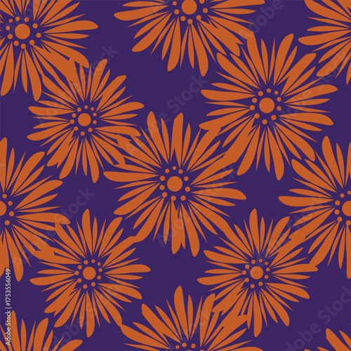 Big flowers pattern, upscale floral pattern. graphical textures floral, trendy colors pattern , flowers background with leaves. vector illustration.
