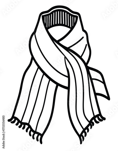 A cozy, knitted scarf with fringe details, perfect for winter warmth and style