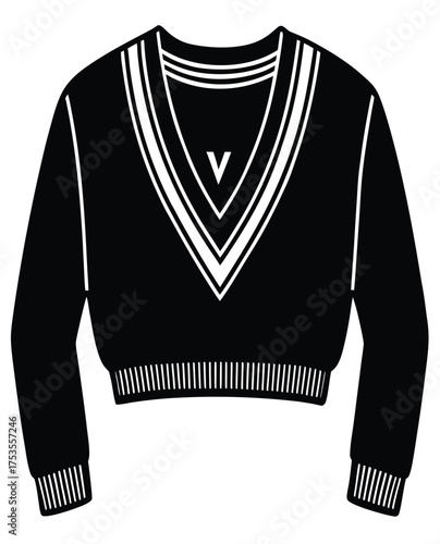 Black t shirt and sweater vector illustration isolated on white background