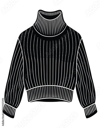 Black t shirt and sweater vector illustration fashion clothing design