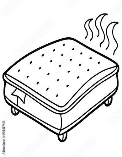 bed with pillow illustration in room interior design