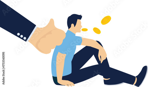 Hand inside the trap gesturing to seduce the temptation businessman to run to the trap, business or financial scam enticing people to be deceived

