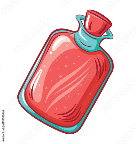 A glass bottle of red wine and red nail polish stand isolated on a white background with a vector illustration nearby