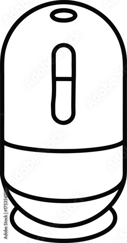Smart Pill Dispenser Line Art Transparent Background
