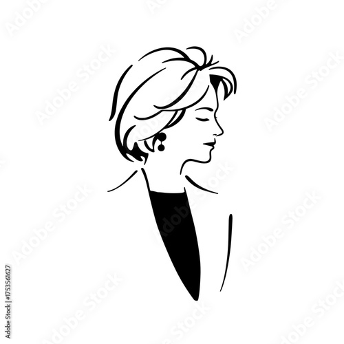 President. President simple black and white line art vector logo