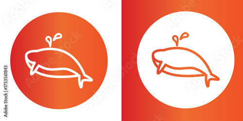 Red flip flops vector illustration and icon design with an orange circle symbol