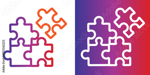 This colorful puzzle pieces vector illustration symbolizes teamwork and business success through connection