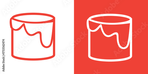 Red metal soda can vector illustration isolated on white for recycle icon