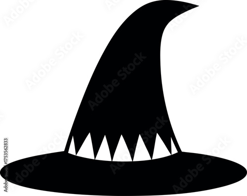 Black halloween witch hat isolated