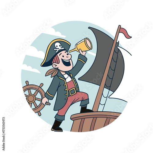 pirate with treasure chest