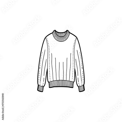 Vector illustration of black and white t shirts and sweater