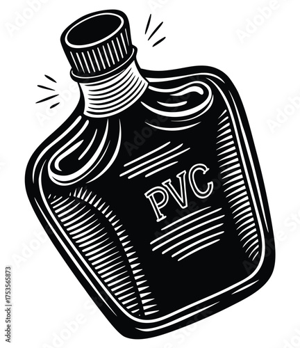 Vector cartoon icon design symbol art illustration of oil and wine bottles