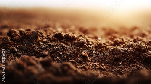 Wallpaper Mural Closeup of Brown Soil in Warm Sunlight Nature Photography Blurred Background Ground Level View Earthy Concept for Gardeners and Farmers Torontodigital.ca