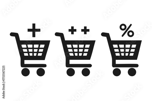 Scalable vector icon set shopping cart add to cart purchase icons graphics