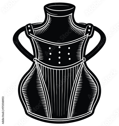 Antique Hot Water Bottle Icon Waist Belt Design with Straps for Soothing Relief and Comfort