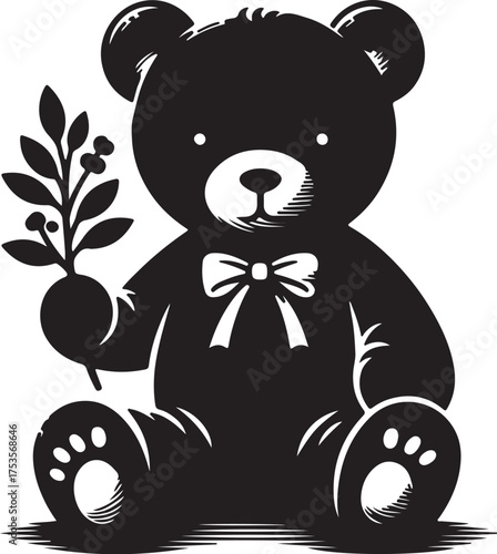 teddy bear with flower