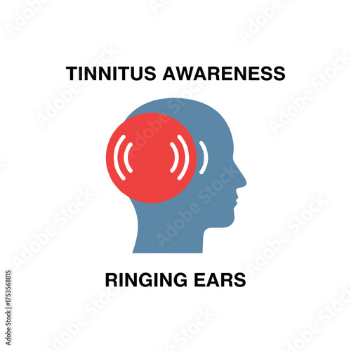 Tinnitus awareness highlights the ear ringing, the individual suffering from tinnitus, and the persistent ringing sensation