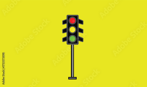 Single traffic light vector