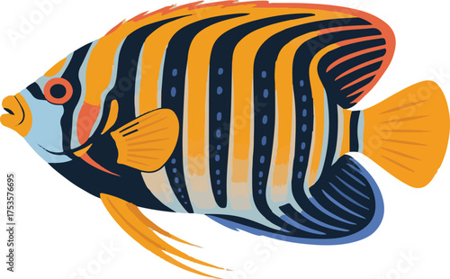 Hyperrealistic 3D Render of a Vibrant Tropical Angelfish Underwater