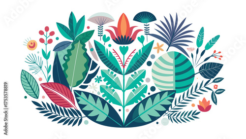 white minimal poster featuring maximalist botanical.