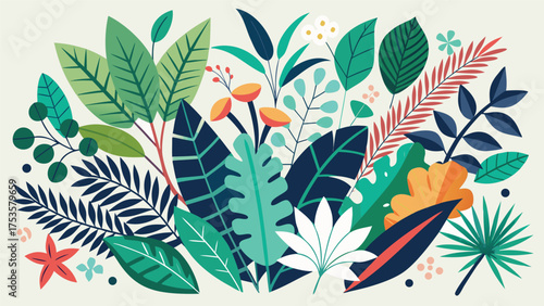 white minimal poster featuring maximalist botanical.