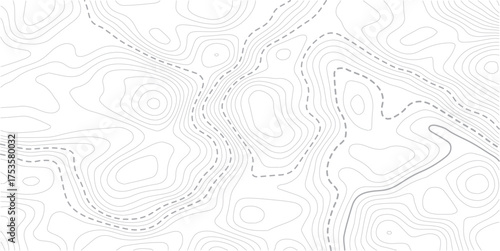 Topographic map background. Geographic line map with elevation assignments. Contour background geographic grid. Vector illustration.Seamless Light topographic topo contour map background.