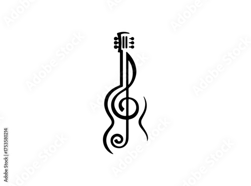 musical instruments on white background