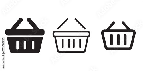 Shopping basket icon set for e-commerce designs and app interfaces offering a modern and simple symbol for online shopping vector illustration!