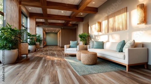 A chic living room bathed in natural sunlight showcases contemporary design accents, perfect for creating an inviting atmosphere and evoking a sense of comfort and style.